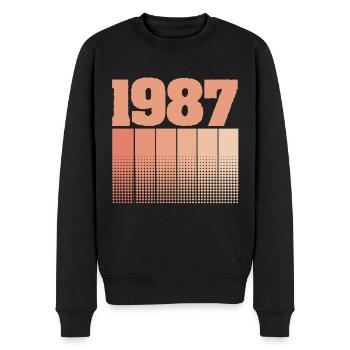 Geboren Geburtstag 1987 - Männer Premium Bio Pullover - Schwarz - Vorne - Nico (187cm)