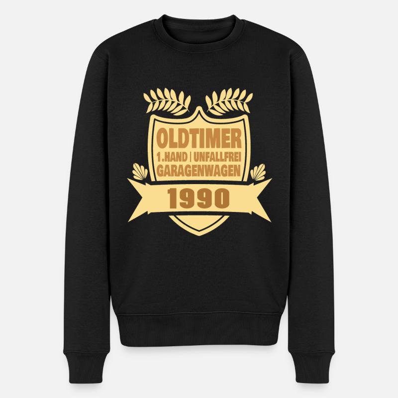 Opa Oma Geschenkidee 1990 - Männer Premium Bio Pullover - Schwarz