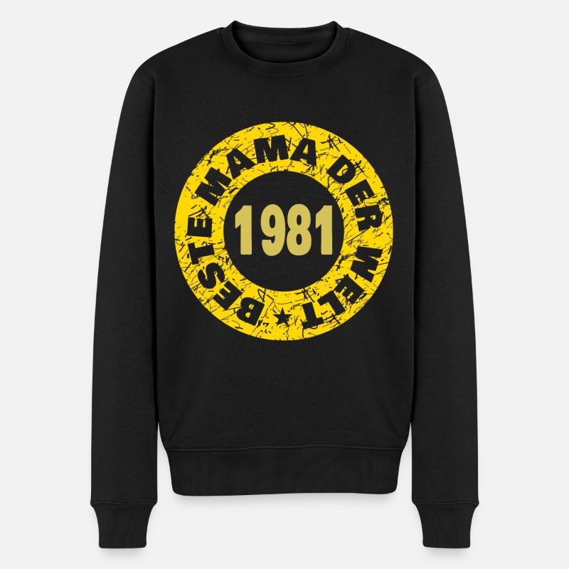 Jahr 1981 - Männer Premium Bio Pullover - Schwarz