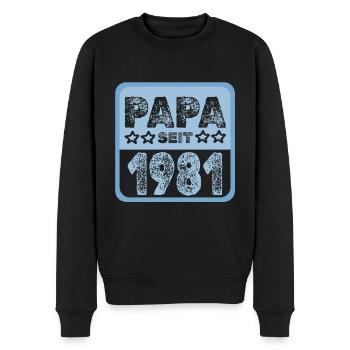 Jahr 1981 - Männer Premium Bio Pullover - Schwarz - Vorne - Nico (187cm)