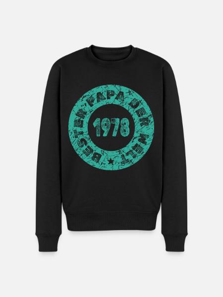 Papa 1978 - Männer Premium Bio Pullover - Schwarz