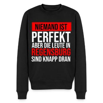Regensburg Meine Stadt Bayern Regensburger - Männer Premium Bio Pullover - Schwarz - Vorne - Nico (187cm)