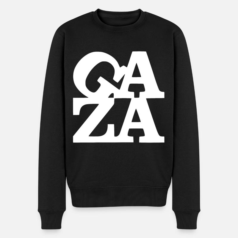 Gaza - Männer Premium Bio Pullover - Schwarz