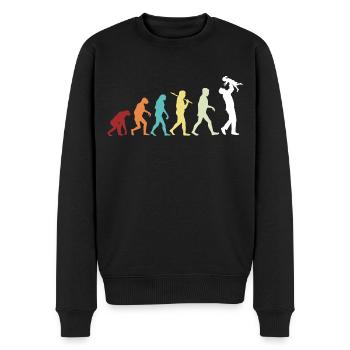Evolution Father Daughter Colorful - Men's Premium Organic Jumper - black - Front - Nico (187cm)