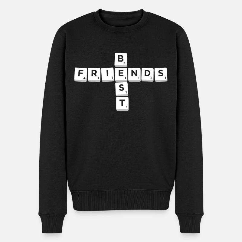 Scrabble Best Friends Buchstabenplättchen - Männer Premium Bio Pullover - Schwarz