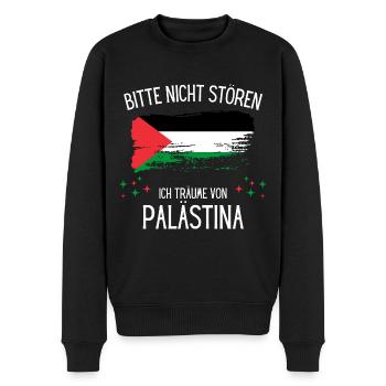 Bitte Nicht Stören Ich Träume Von Palästina - Männer Premium Bio Pullover - Schwarz - Vorne - Nico (187cm)