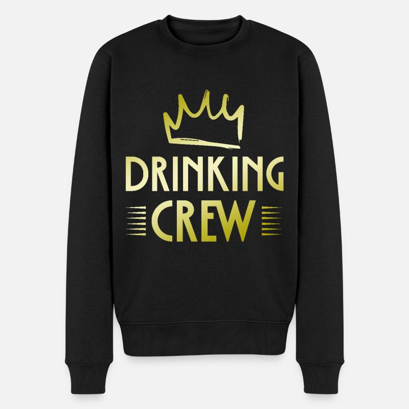 Drinking Crew - Männer Premium Bio Pullover - Schwarz