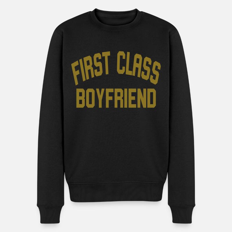 First Class Boyfriend - Männer Premium Bio Pullover - Schwarz