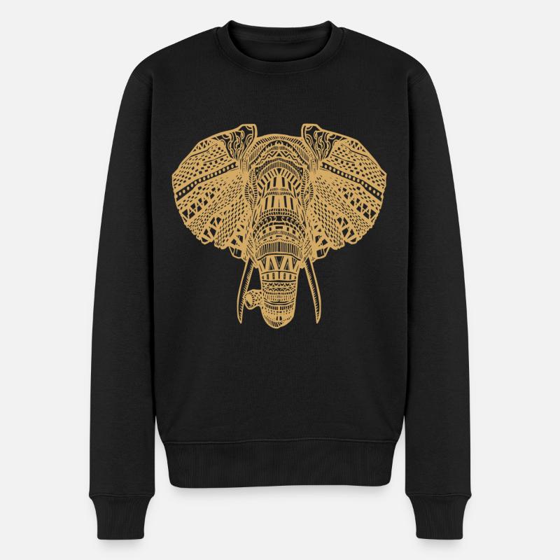 Elefant Yoga Elefanten - Männer Premium Bio Pullover - Schwarz