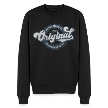 Denim original de qualité rétro vintage bleu - Pull Premium bio Homme - noir - Devant - Nico (187cm)