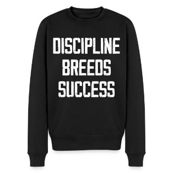 La discipline engendre le succès - Pull Premium bio Homme - noir - Devant - Nico (187cm)