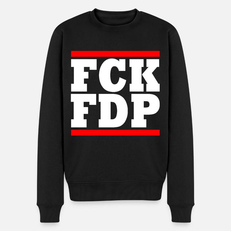 Fck fdp - Männer Premium Bio Pullover - Schwarz