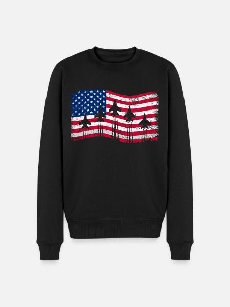 American fighter jets 4 July - Men's Premium Organic Jumper - black