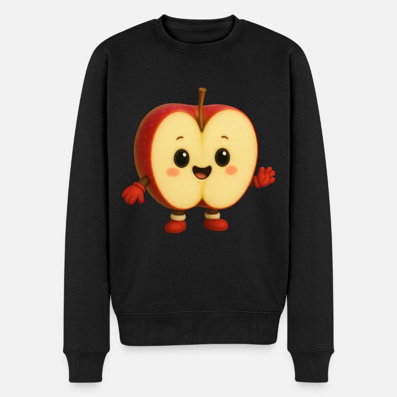 Apfel - Männer Premium Bio Pullover - Schwarz