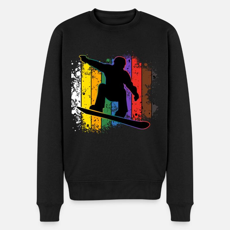 Snowboarden - Männer Premium Bio Pullover - Schwarz