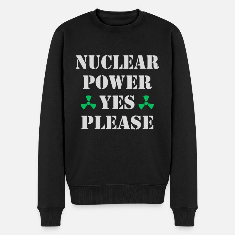 Atomkraft, Ja bitte, Kernenergie - Männer Premium Bio Pullover - Schwarz