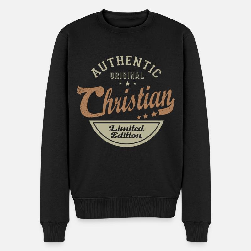 Christliches Geschenk personalisierter Name christlich - Männer Premium Bio Pullover - Schwarz