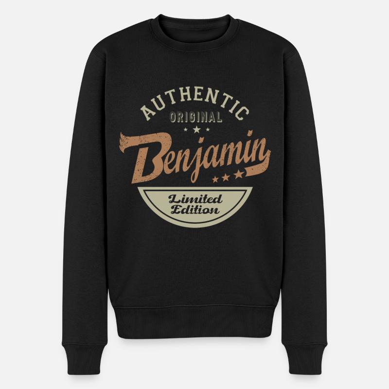 Benjamin personalized gift name benjamin - Men's Premium Organic Jumper - black
