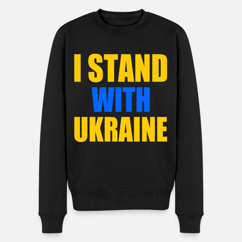 I stand with ukraine - Pull Premium bio Homme - noir