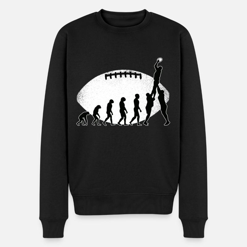 Evolution Rugby Line Out - Männer Premium Bio Pullover - Schwarz