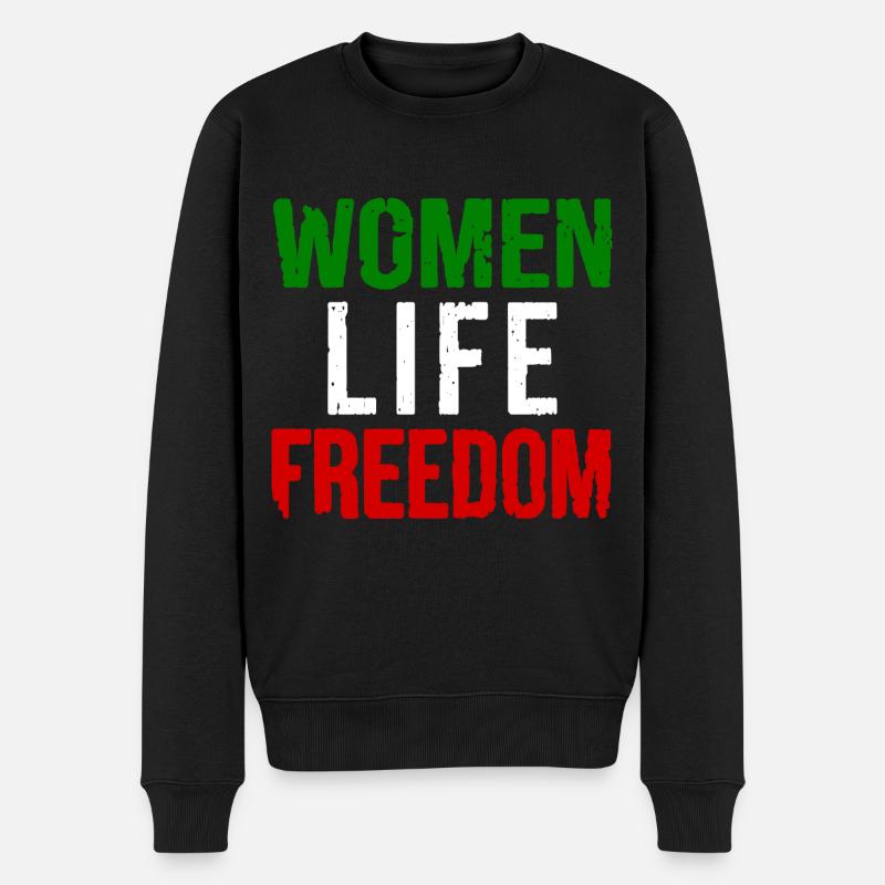 Women life freedom - Männer Premium Bio Pullover - Schwarz