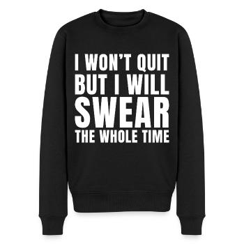Motivation ich werde nicht aufgeben - Männer Premium Bio Pullover - Schwarz - Vorne - Nico (187cm)