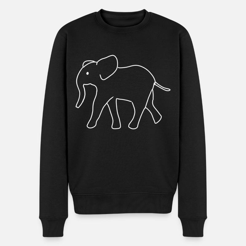 Elefant Symbol Tier Tiere - Männer Premium Bio Pullover - Schwarz