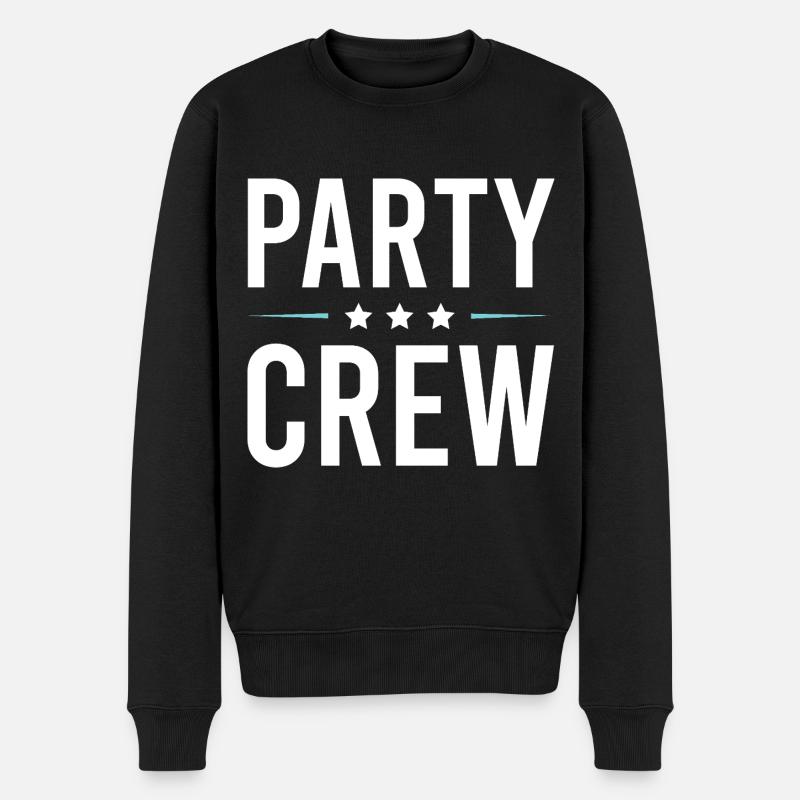 Party Crew - Männer Premium Bio Pullover - Schwarz