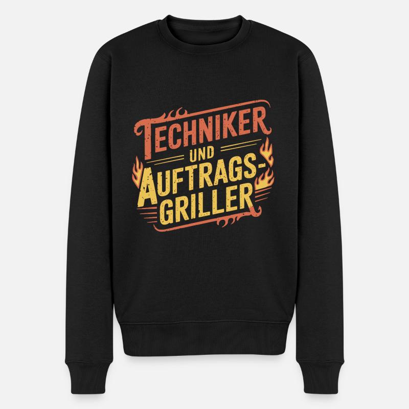 Techniker und Auftragsgriller - Männer Premium Bio Pullover - Schwarz