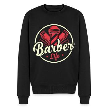 Barbier Life Coiffeur Coupe de cheveux - Pull Premium bio Homme - noir - Devant - Nico (187cm)