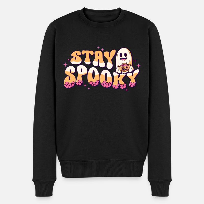 Restez effrayant Halloween Ghost - Pull Premium bio Homme - noir