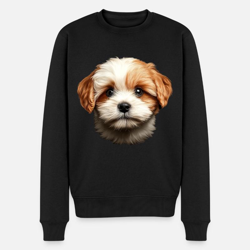 Lhasa Apso - Männer Premium Bio Pullover - Schwarz