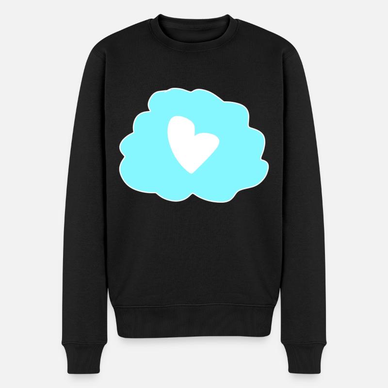 Cloud Thinking Heart Icon - Men's Premium Organic Jumper - black