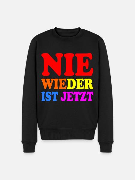 Never again is now - Men's Premium Organic Jumper - black