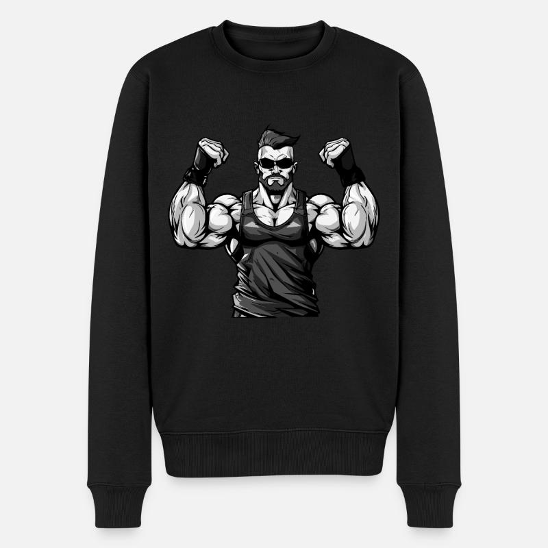 Muskeln Training - Männer Premium Bio Pullover - Schwarz