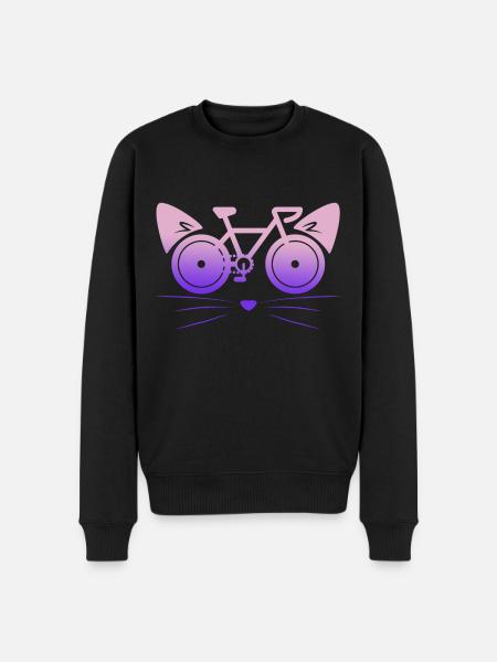 Vélo et chat - Pull Premium bio Homme - noir