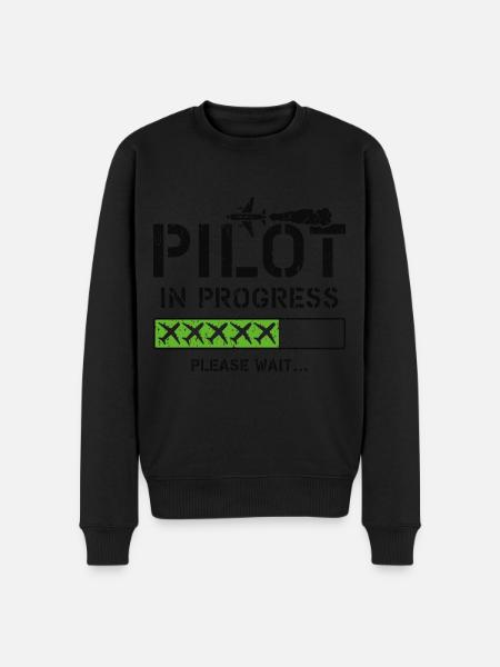 Future Airplane Pilot Son Grandson Aviation Flying - Men's Premium Organic Jumper - black