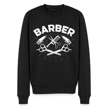 Barbier Barbier Coiffeur Coiffeur Coiffeur Coupe de cheveux - Pull Premium bio Homme - noir - Devant - Nico (187cm)