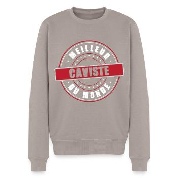Meilleur caviste profession métier humour - Pull Premium bio Homme - taupe - Devant - Nico (187cm)
