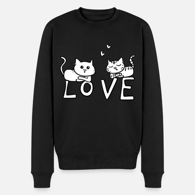 Chats Chat chers amoureux - Pull Premium bio Homme - noir