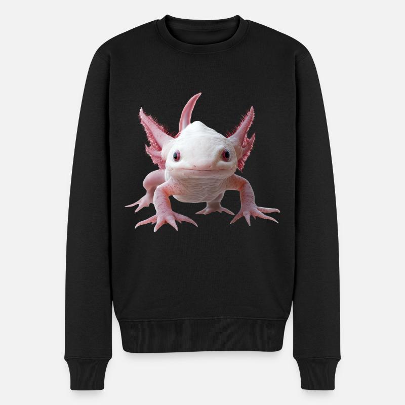 Axolotl - Männer Premium Bio Pullover - Schwarz