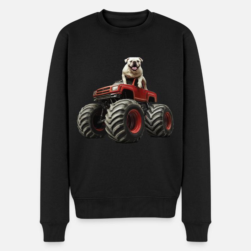 Hund - Männer Premium Bio Pullover - Schwarz