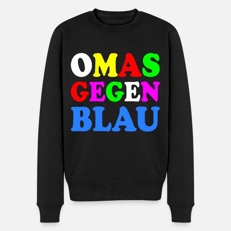 Omas gegen blau - Männer Premium Bio Pullover - Schwarz