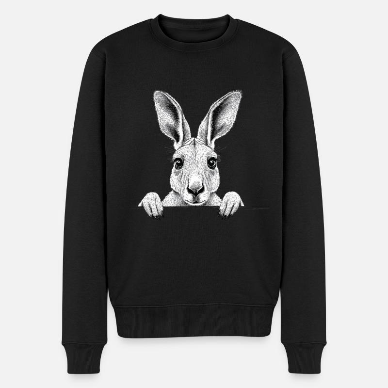 Känguru - Männer Premium Bio Pullover - Schwarz