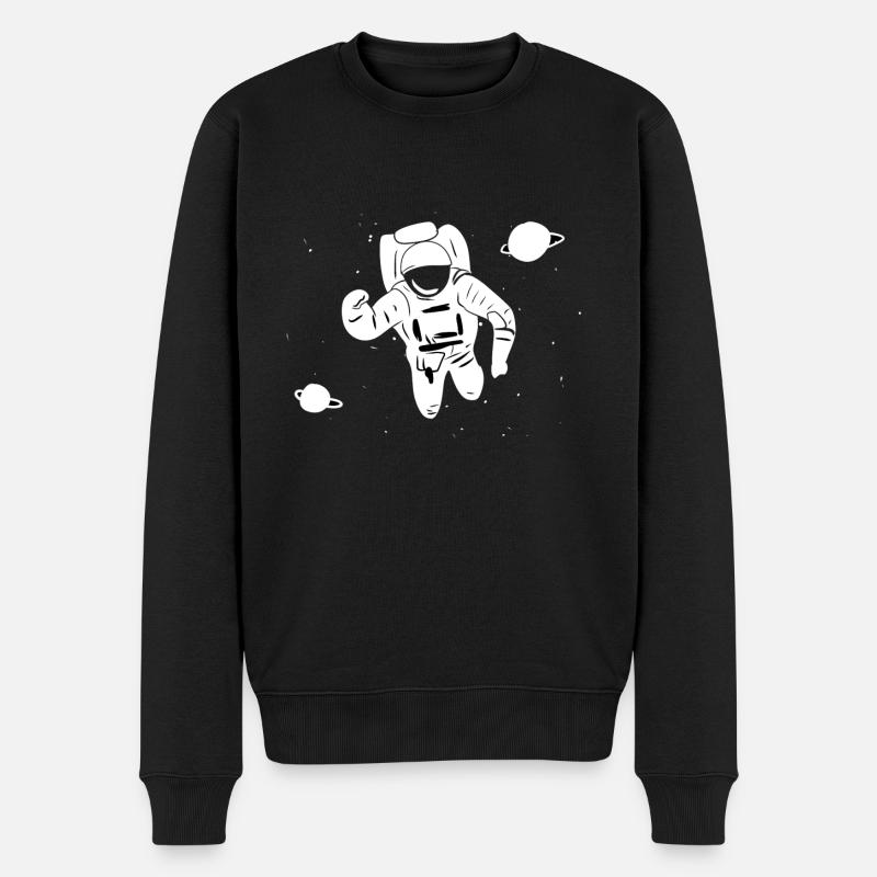 astronaute étoile planète planète espace - Pull Premium bio Homme - noir