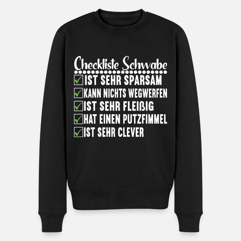 Schwabe Schwäbisch - Männer Premium Bio Pullover - Schwarz