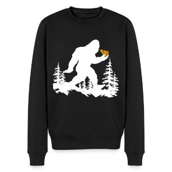 Pizza lieben auch Kreaturen - Männer Premium Bio Pullover - Schwarz - Vorne - Nico (187cm)