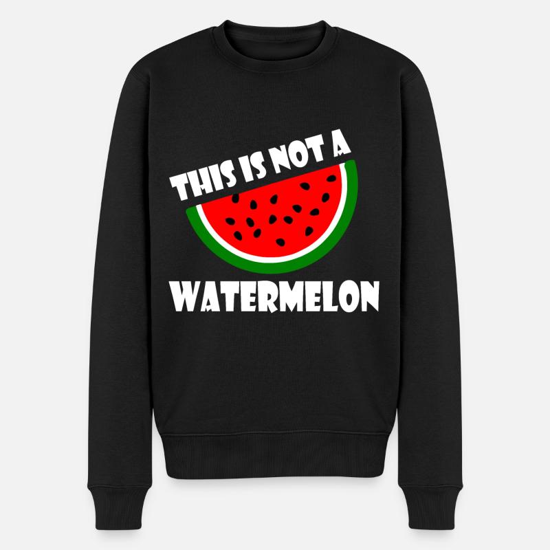 THIS IS NOT A WATERMELON - Männer Premium Bio Pullover - Schwarz