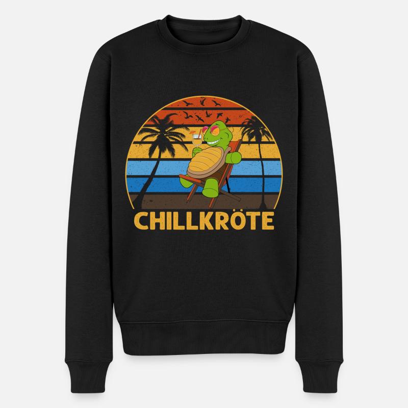 Chillkröte - Männer Premium Bio Pullover - Schwarz