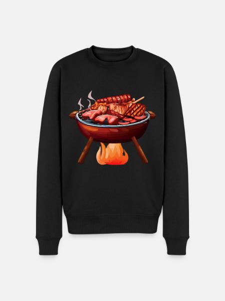 Grillmeister Grill - Männer Premium Bio Pullover - Schwarz